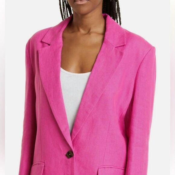 Farm Rio Jackets & Coats Farm Rio Pink Peony Oversized Blazer Medium $250 - Picture 5 of 5